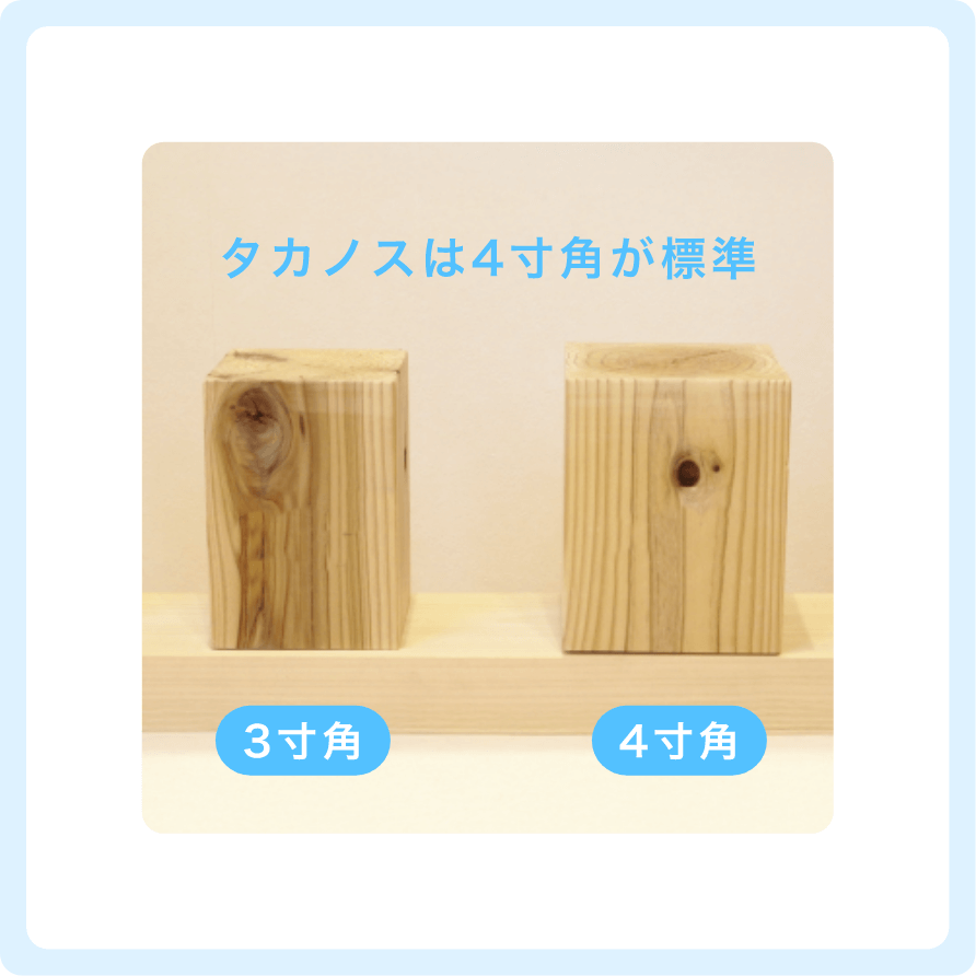 骨太の柱。丈夫なヒノキの土台